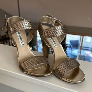 Karl Lagerfeld Gold High-Heeled Sandals